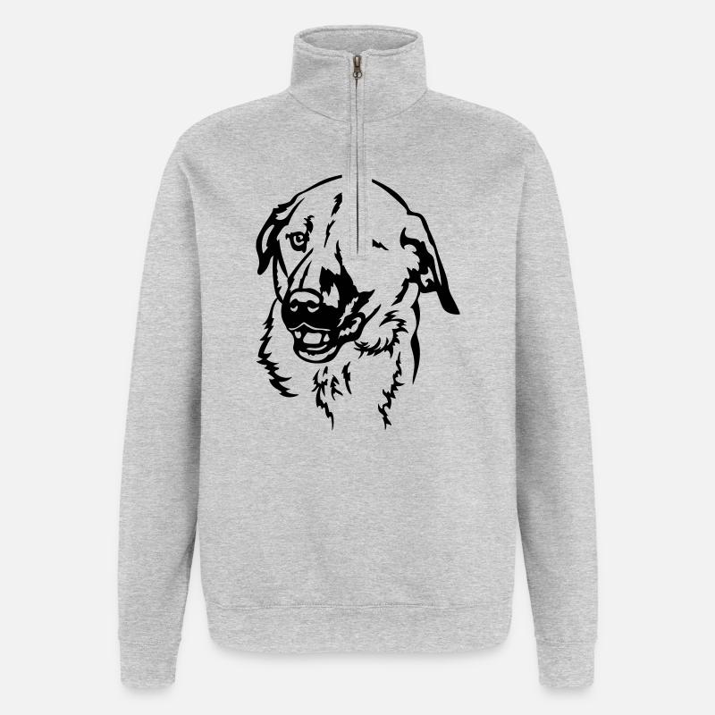 Kangal Kopf - Quarter-Zip-Sweatshirt - Grau meliert