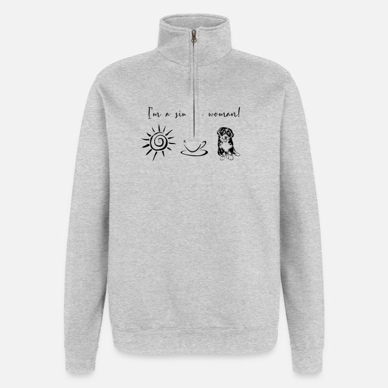 Bouvier bernois - Sweat à zip 1/4 - gris chiné