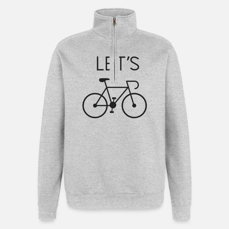 Faisons du vélo - Sweat à zip 1/4 - gris chiné