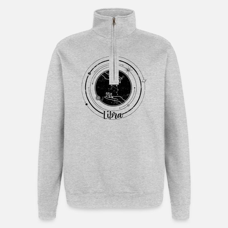 Emblème de l’étoile de minuit - Sweat à zip 1/4 - gris chiné