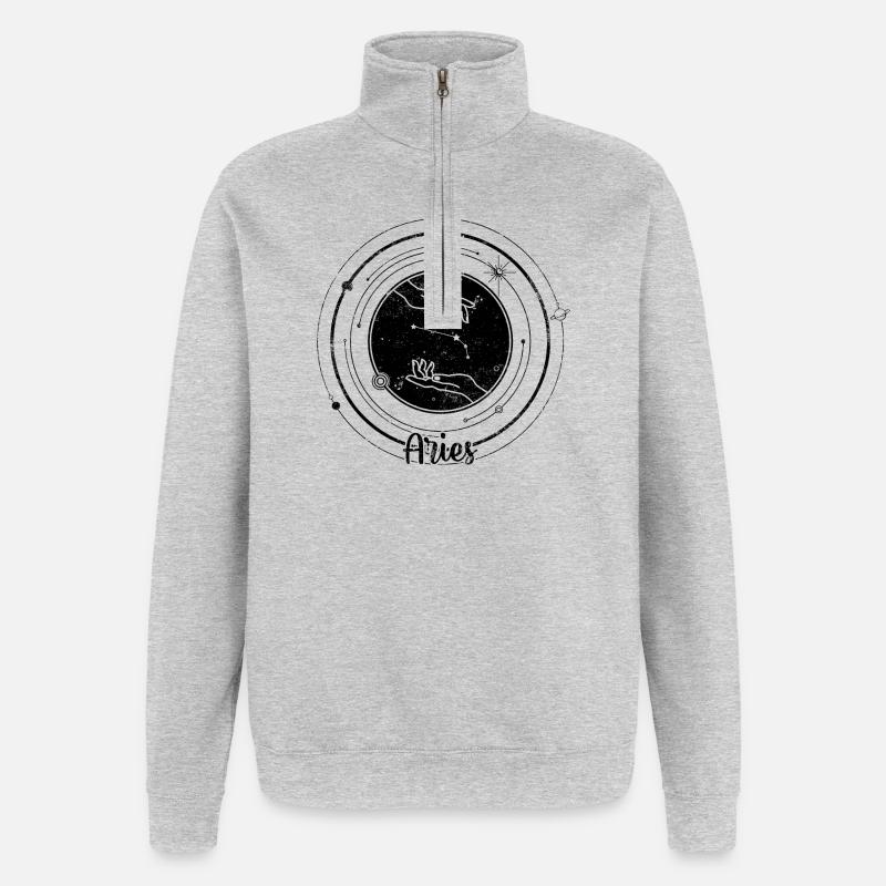 Midnight Snowflake Constellation - Quarter-Zip Sweatshirt - heather grey