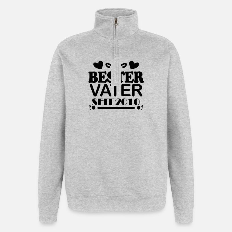 Bester Vater seit 2010 - Quarter-Zip-Sweatshirt - Grau meliert