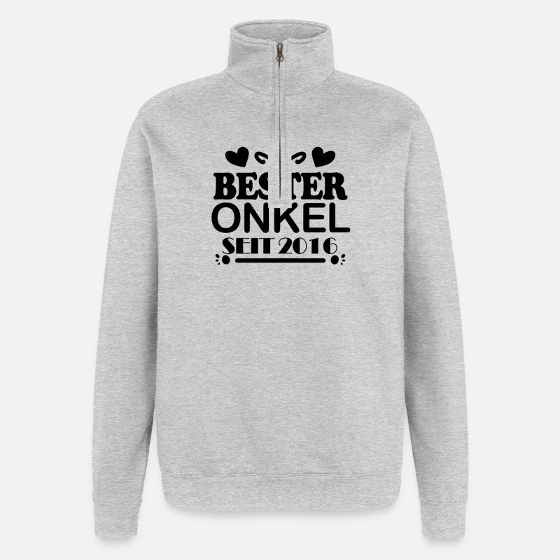 Bester Onkel seit 2016 - Quarter-Zip-Sweatshirt - Grau meliert