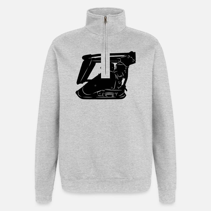 Stratemaker Vibrationsmaschine oder Vibrationsplatte - Quarter-Zip-Sweatshirt - Grau meliert