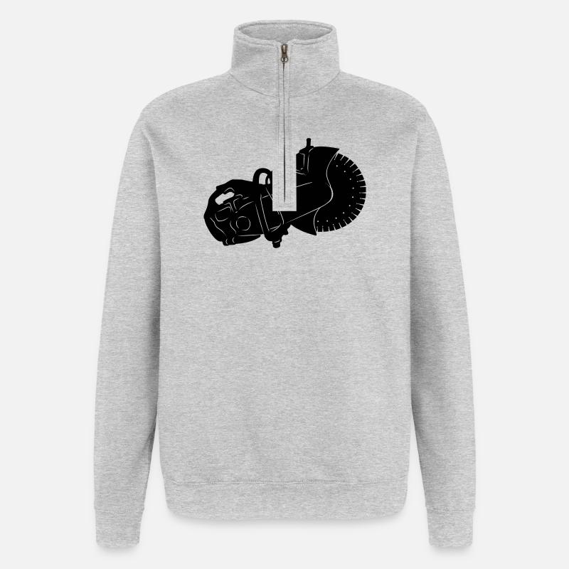 Steinsäge Steinsägemaschine - Quarter-Zip-Sweatshirt - Grau meliert