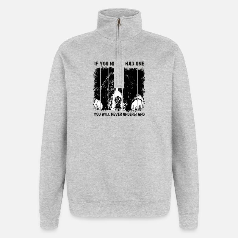 Berner Sennenhund - Quarter-Zip-Sweatshirt - Grau meliert