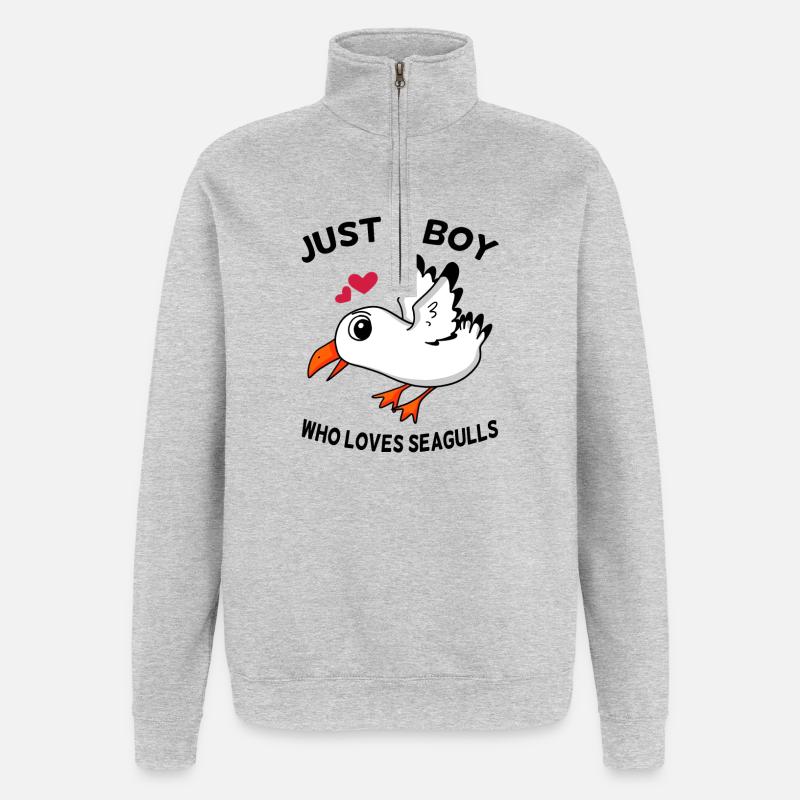 Seagull Saying - Quarter-Zip Sweatshirt - heather grey