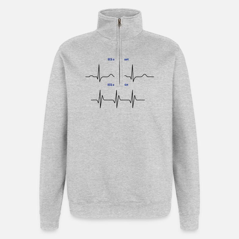 Électrocardiogramme (ECG) rythme réel vs mode - Sweat à zip 1/4 - gris chiné