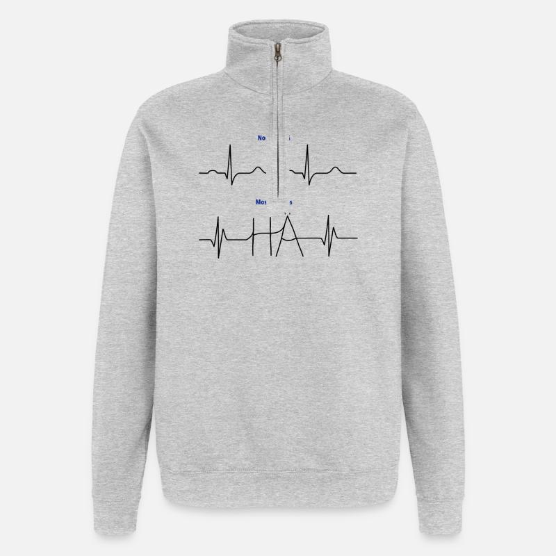 Électrocardiogramme (ECG) - Normal versus Hä? - Sweat à zip 1/4 - gris chiné