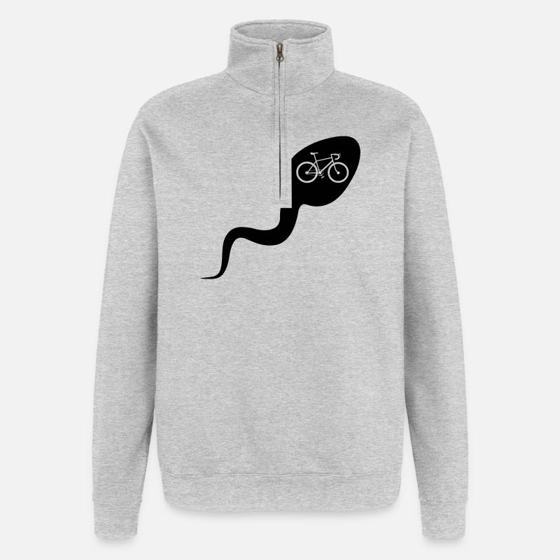 Sperma Sperma Fahrrad - Quarter-Zip-Sweatshirt - Grau meliert