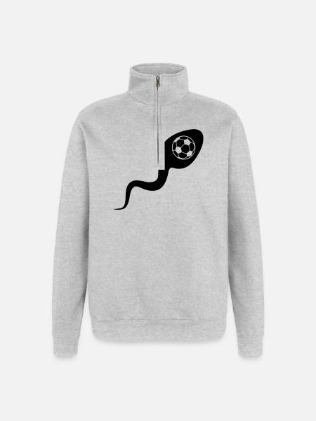 Sperma Sperma Fußball - Quarter-Zip-Sweatshirt - Grau meliert