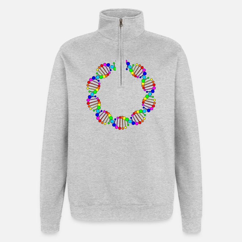ADN ADN arc-en-ciel - Sweat à zip 1/4 - gris chiné