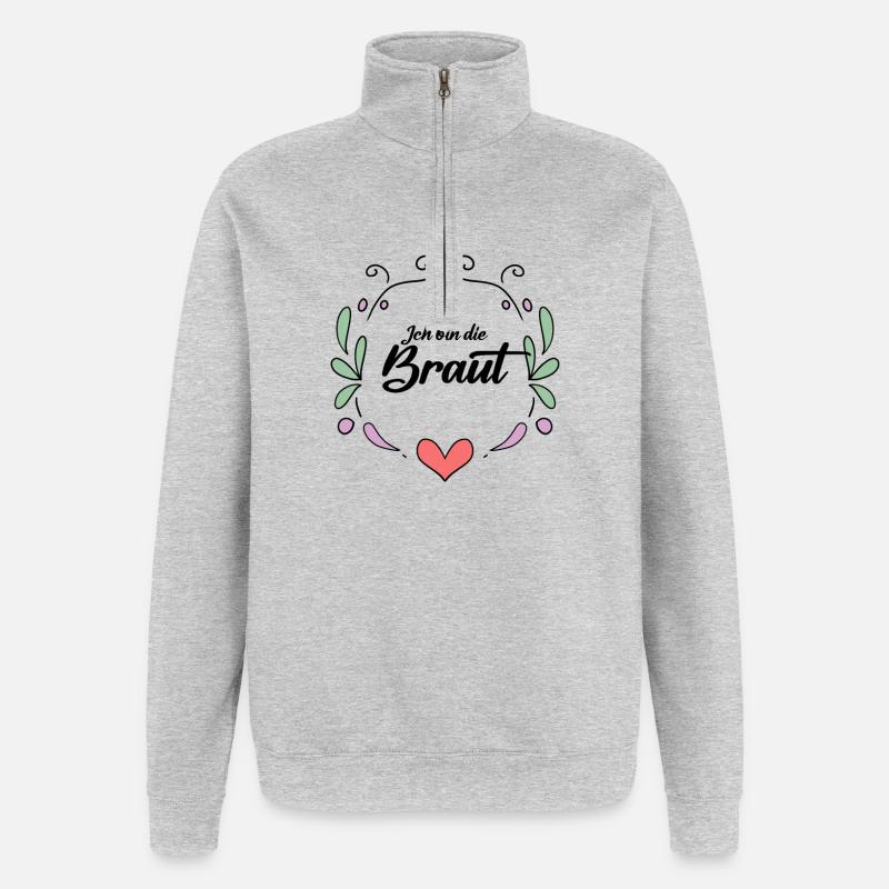 Braut - Quarter-Zip-Sweatshirt - Grau meliert
