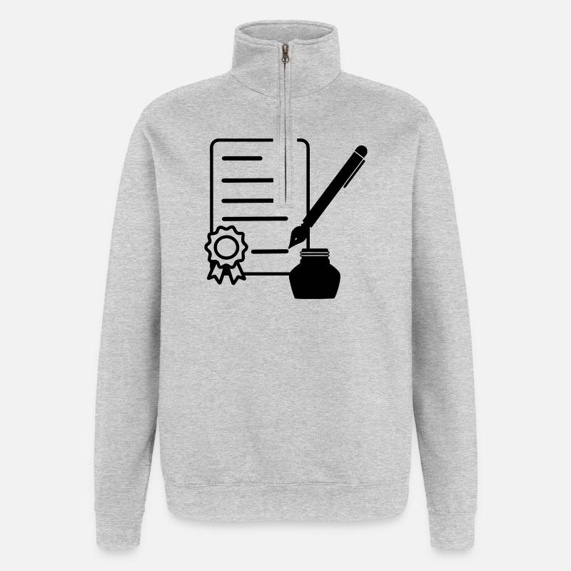 Contract with lacquer seal - Quarter-Zip Sweatshirt - heather grey