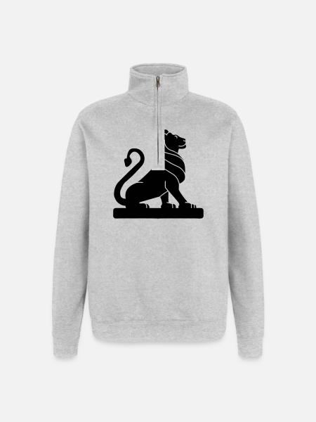 Lion heraldry shadow figure - Quarter-Zip Sweatshirt - heather grey