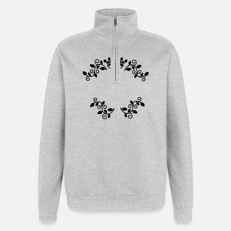 Décoration avec couronne - Sweat à zip 1/4 - gris chiné