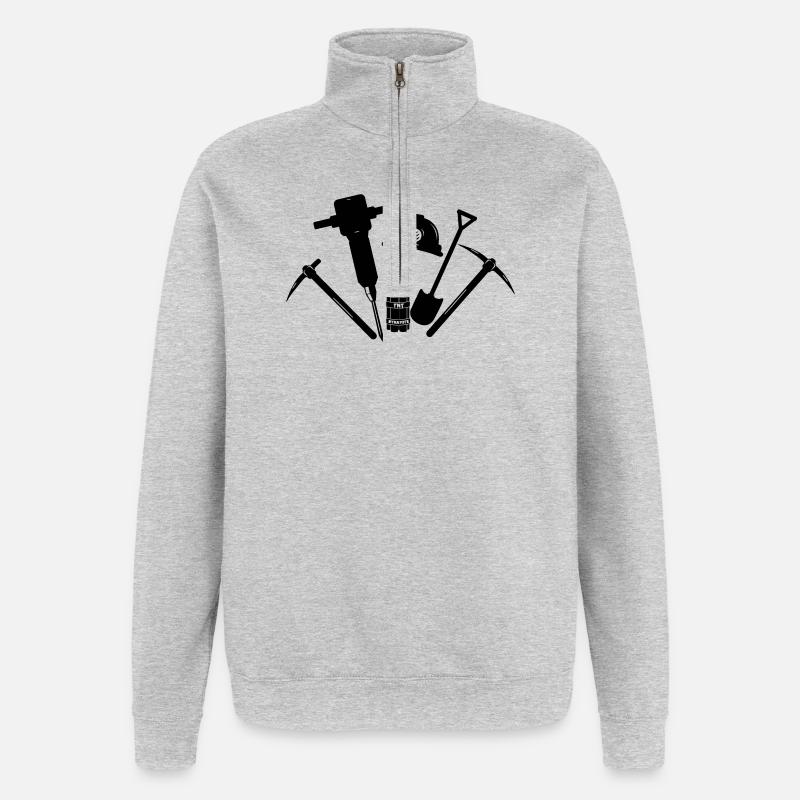 Outils pour mineurs - Sweat à zip 1/4 - gris chiné