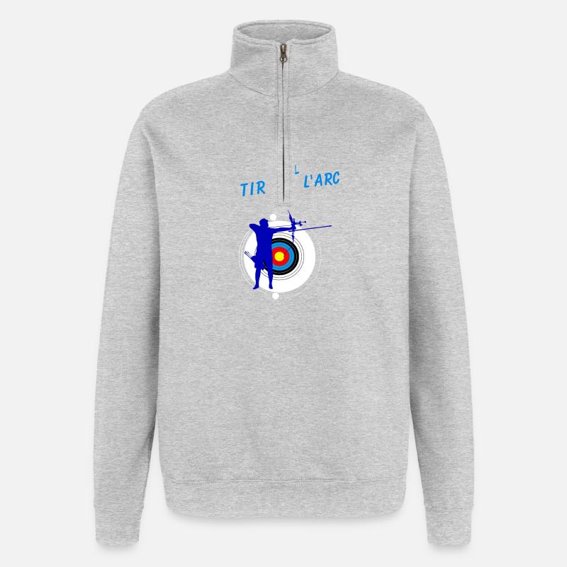 Tir à l'arc - Sweat à zip 1/4 - gris chiné