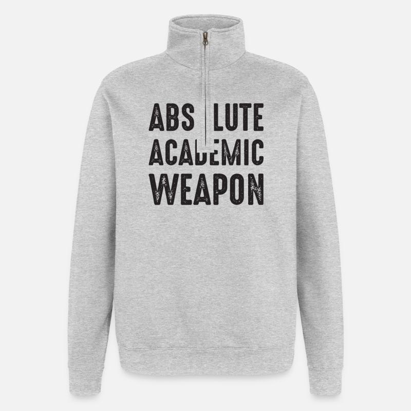 Students Absolute Academic Weapon - Quarter-Zip Sweatshirt - heather grey