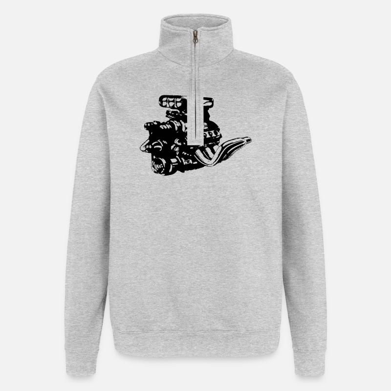 V8 engine - Quarter-Zip Sweatshirt - heather grey