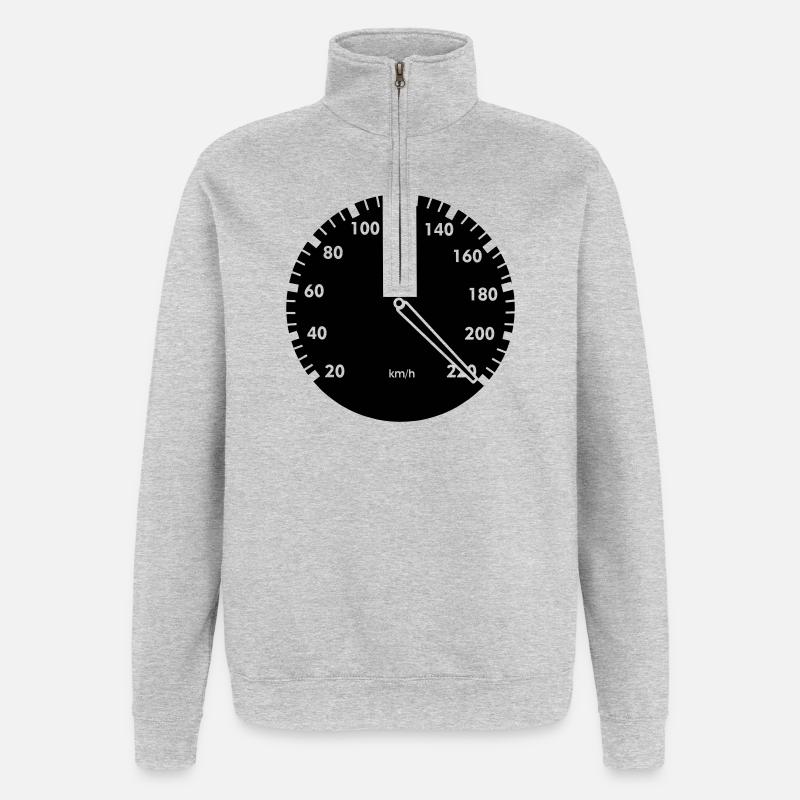 Tacho Auto - Quarter-Zip-Sweatshirt - Grau meliert