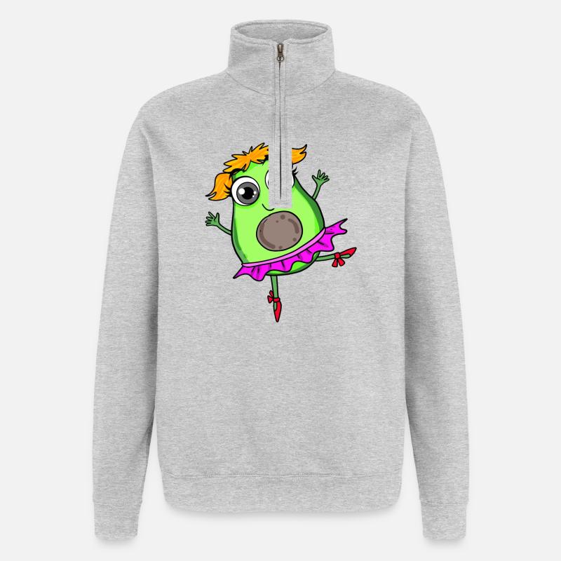 Avocado Dance Dancing - Quarter-Zip Sweatshirt - heather grey