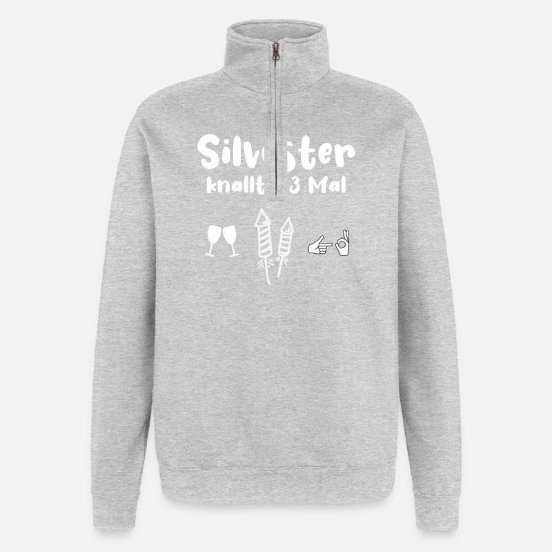 Silvester Knallen - Quarter-Zip-Sweatshirt - Grau meliert