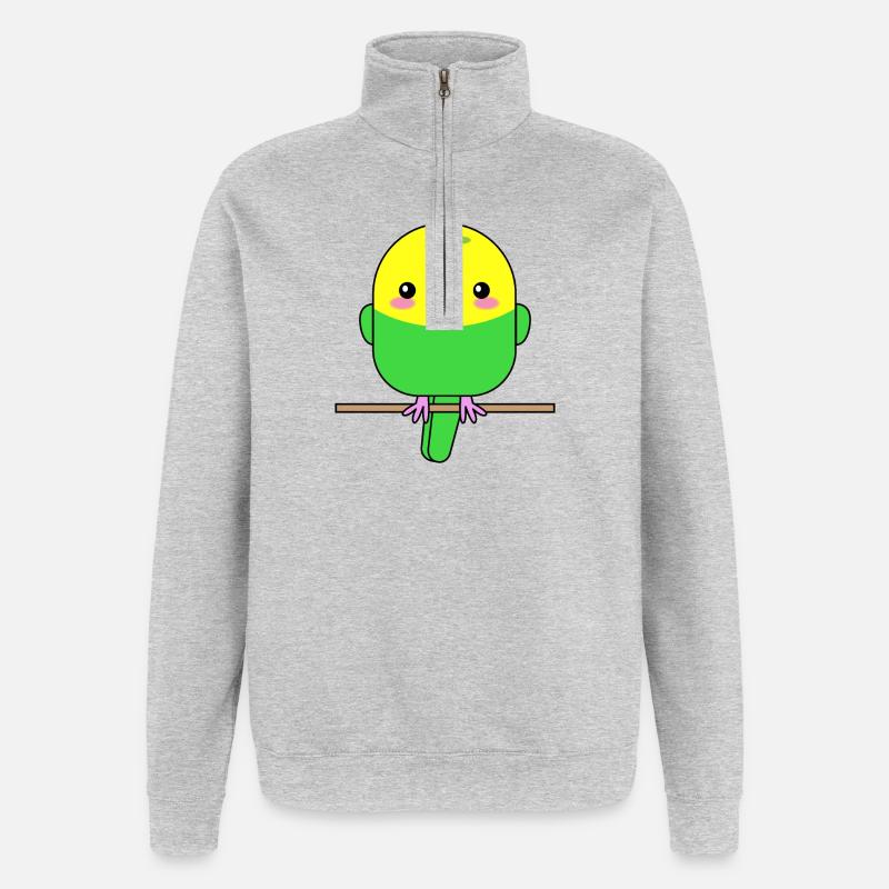 Budgerigar Parrot - Quarter-Zip Sweatshirt - heather grey