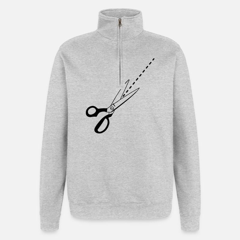Schnitt-Logo-Schneider - Quarter-Zip-Sweatshirt - Grau meliert