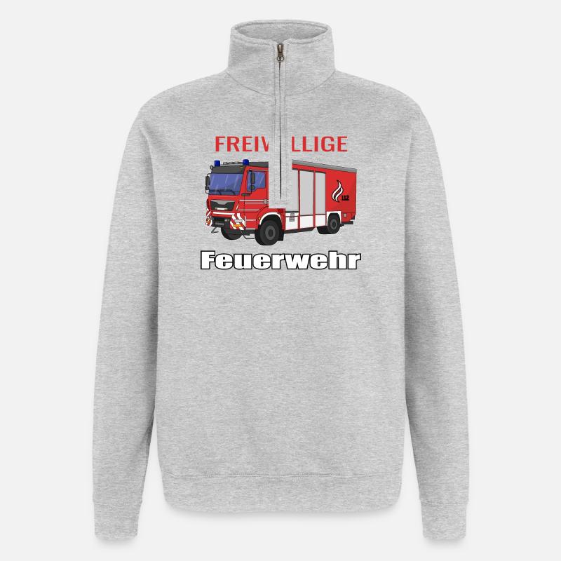 Freiwillige Feuerwehr - Quarter-Zip-Sweatshirt - Grau meliert