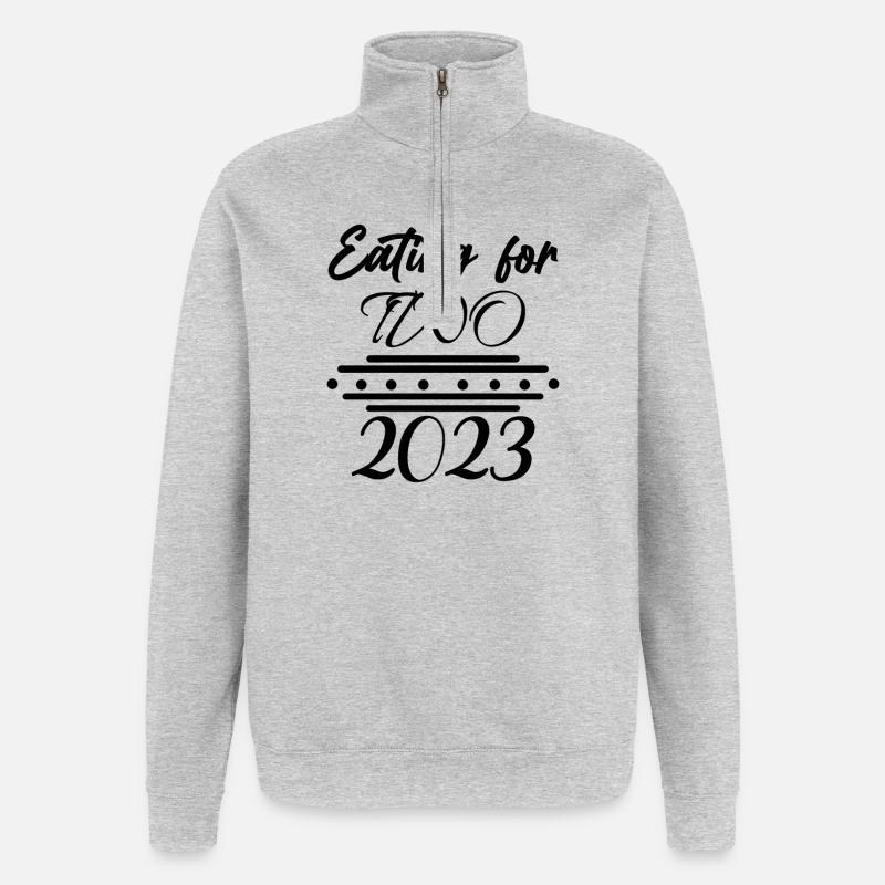 Jumeaux Grossesse Naissance - Sweat à zip 1/4 - gris chiné