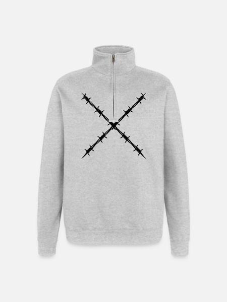 Barbed wire crossed - Quarter-Zip Sweatshirt - heather grey