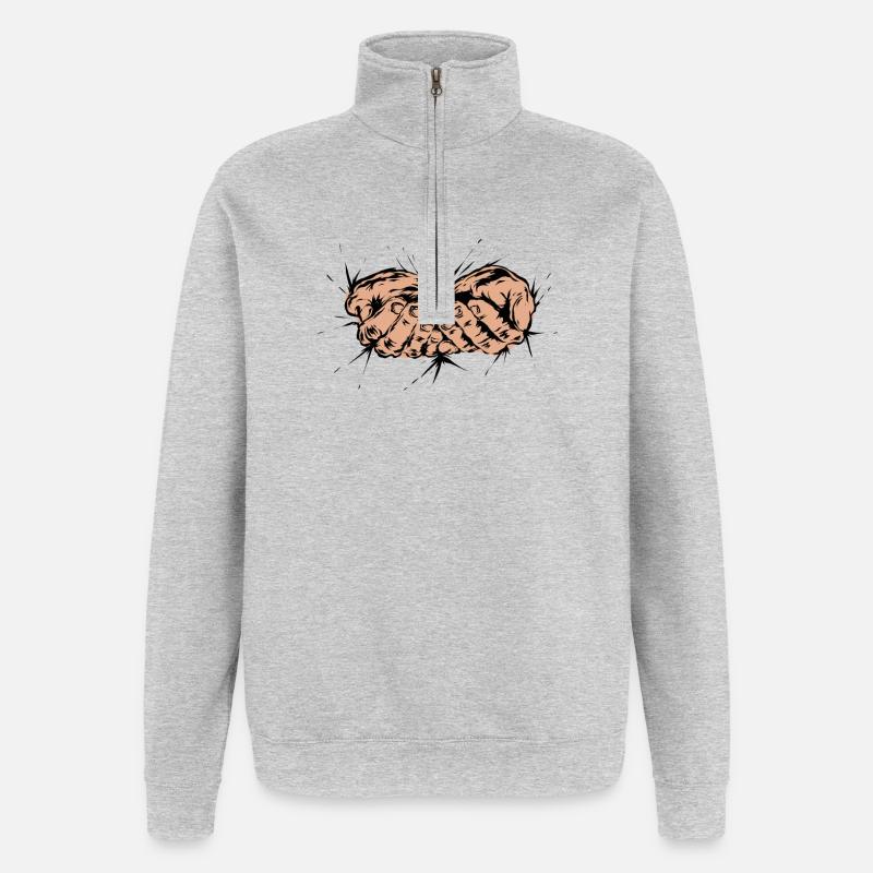 Armut - Quarter-Zip-Sweatshirt - Grau meliert