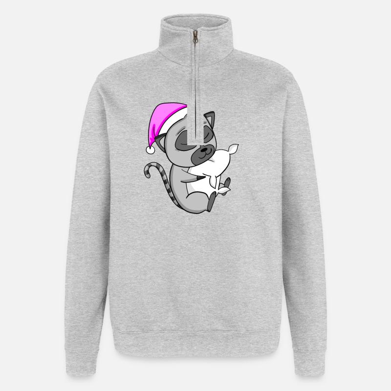 Lemur - Quarter-Zip-Sweatshirt - Grau meliert