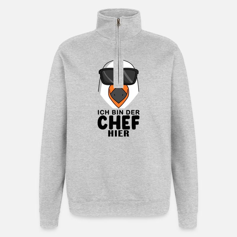 Cool Möwe Chef - Quarter-Zip-Sweatshirt - Grau meliert