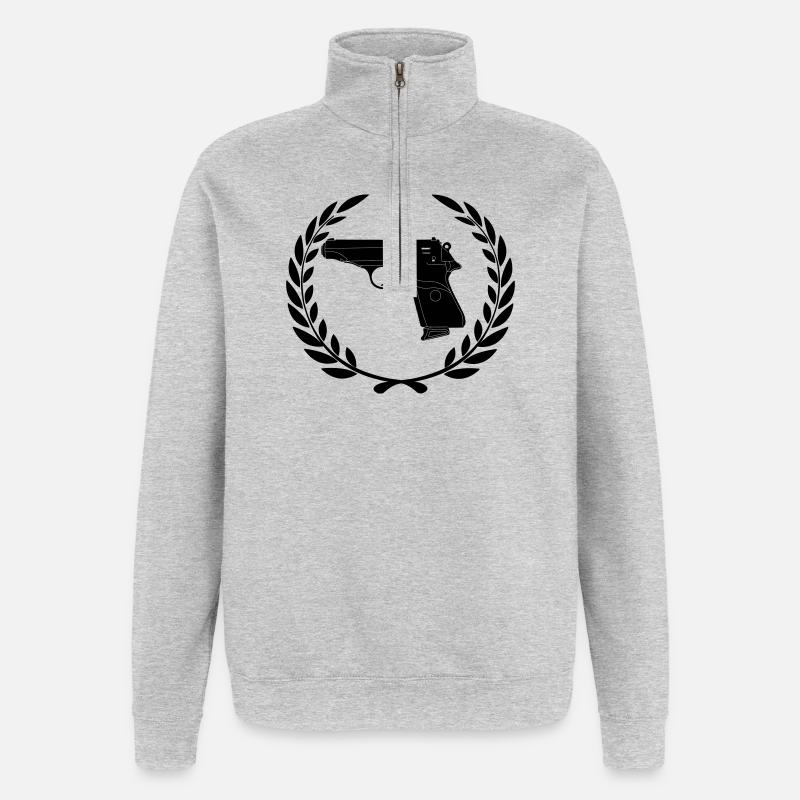 Walther im Lorbeerkranz - Quarter-Zip-Sweatshirt - Grau meliert