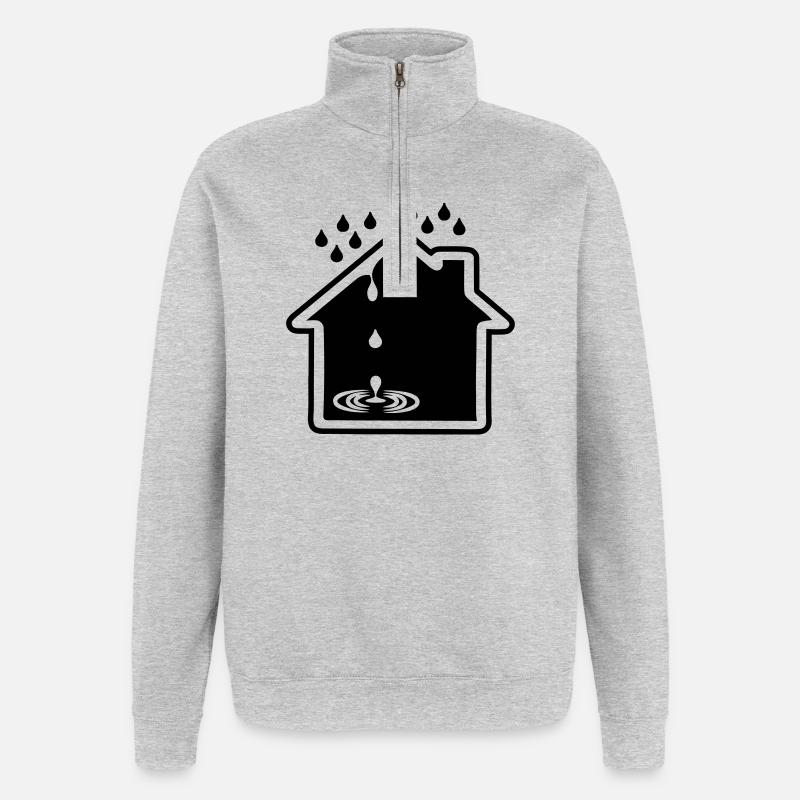 Hausleckage - Quarter-Zip-Sweatshirt - Grau meliert