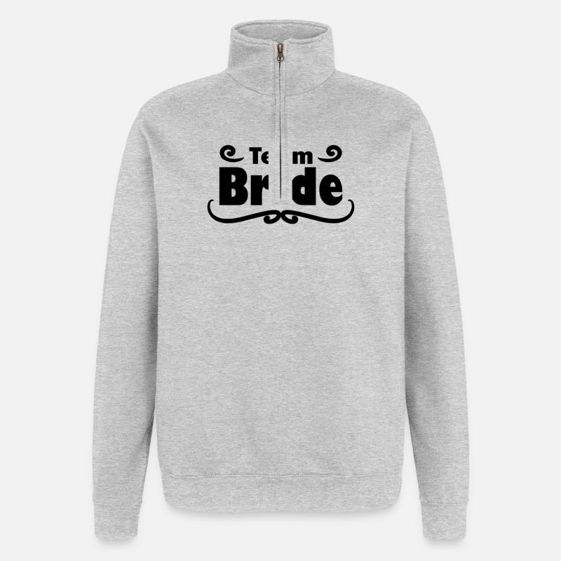 Célébration de mariage nuptiale par équipe - Sweat à zip 1/4 - gris chiné