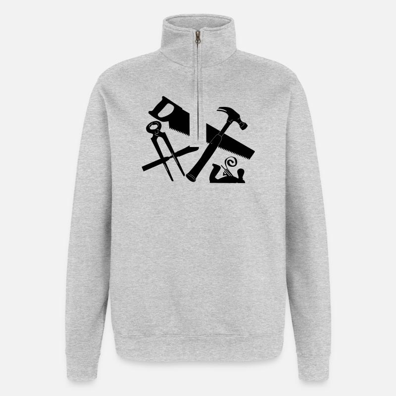Carpenter tool logo - Quarter-Zip Sweatshirt - heather grey
