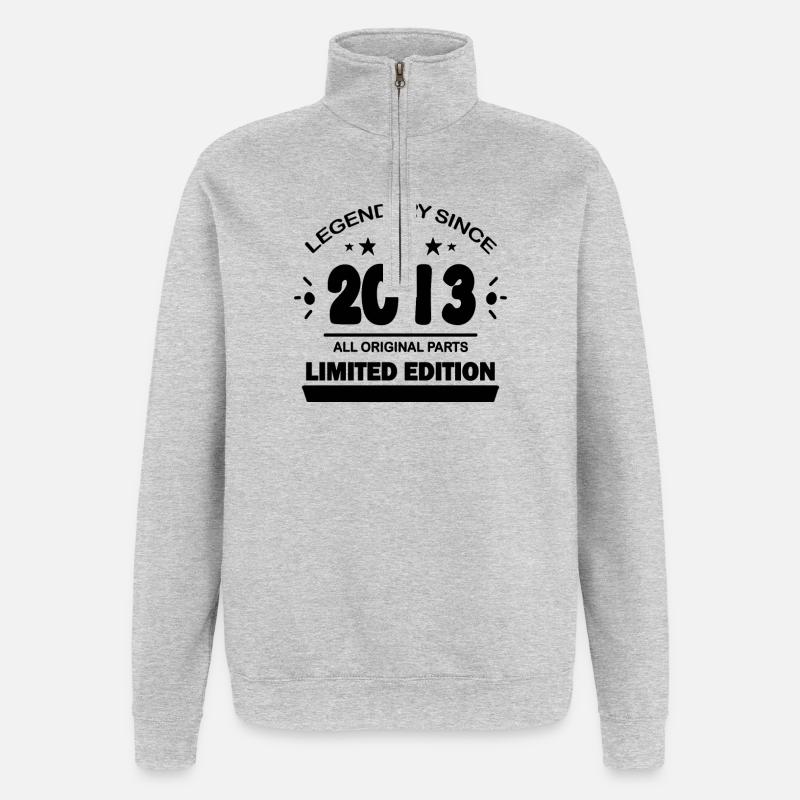 2013 - Sweat à zip 1/4 - gris chiné