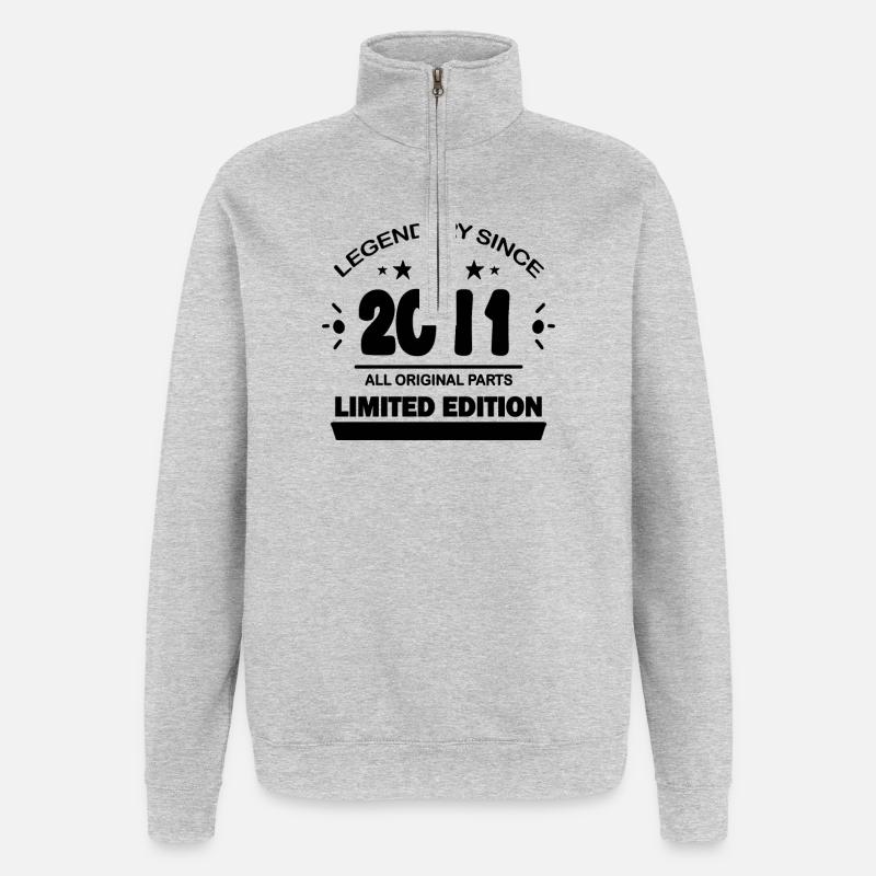 2011 - Sweat à zip 1/4 - gris chiné