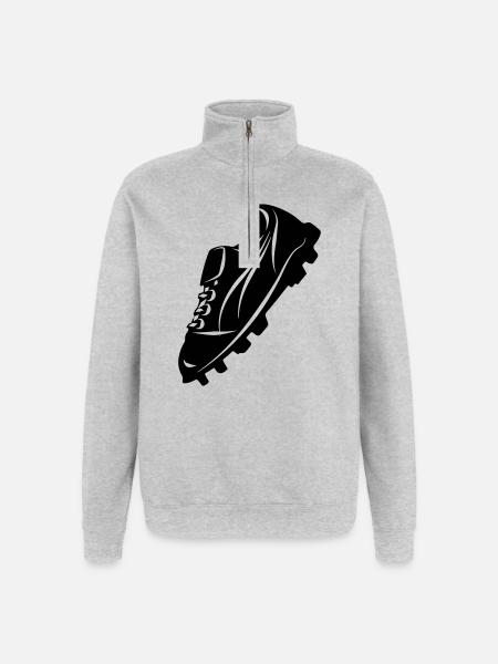 Fußballschuh transparente Schattenfigur - Quarter-Zip-Sweatshirt - Grau meliert