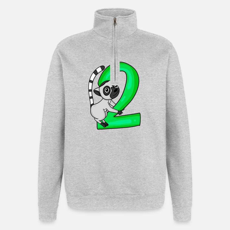 2 ans - Sweat à zip 1/4 - gris chiné