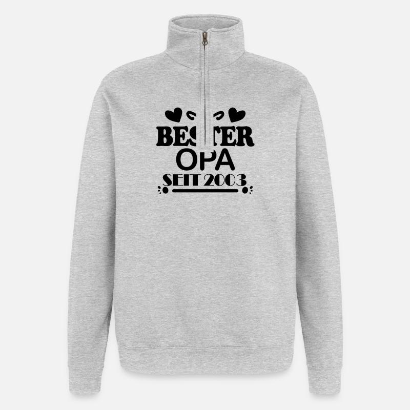 Bester Opa seit 2003 - Quarter-Zip-Sweatshirt - Grau meliert