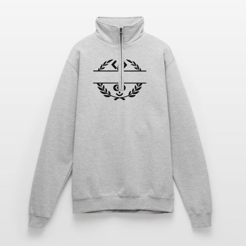 Code-Logo und Code-Smiley im Lorbeerkranz Quarter-Zip-Sweatshirt