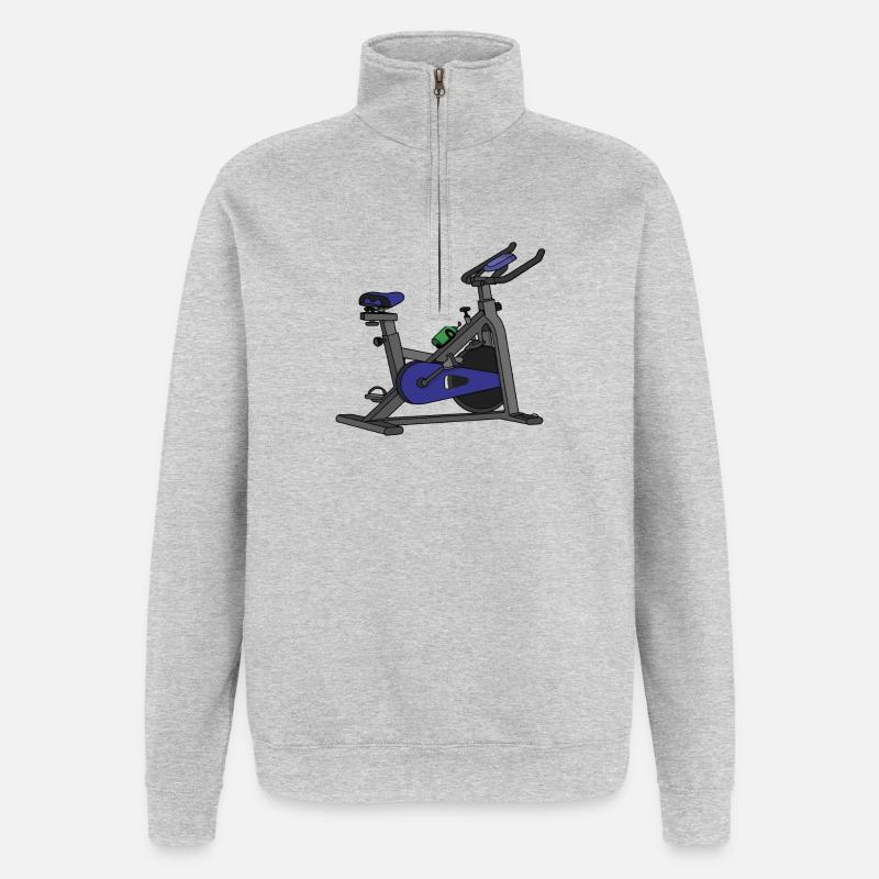 Vélo Blue Spin - Sweat à zip 1/4 - gris chiné