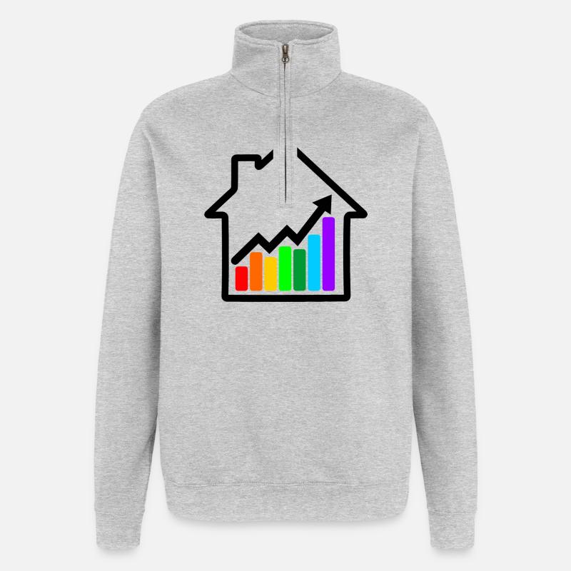 Le prix des maisons augmente. - Sweat à zip 1/4 - gris chiné