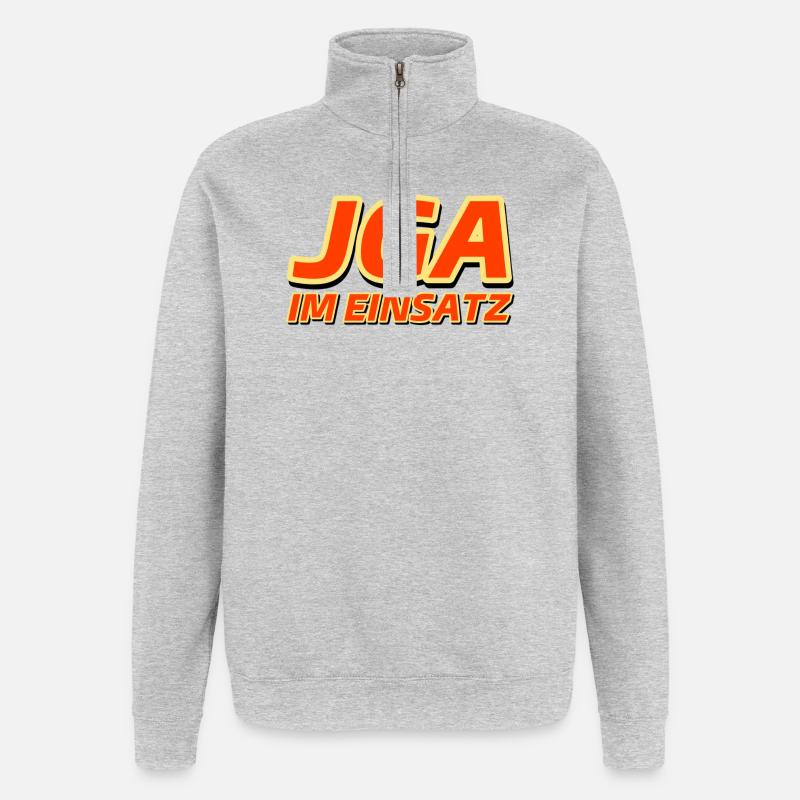JGA IM EINSATZ - Junggesellenabschied - Quarter-Zip-Sweatshirt - Grau meliert