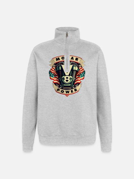 Mopar Power V8 Muscle Car USA Engine Logo - Quarter-Zip Sweatshirt - heather grey