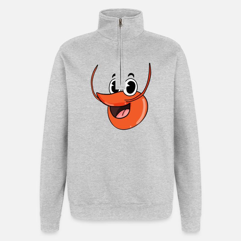 Lobster Head - Quarter-Zip Sweatshirt - heather grey
